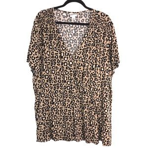 Leopard Wrap 100% Rayon Top